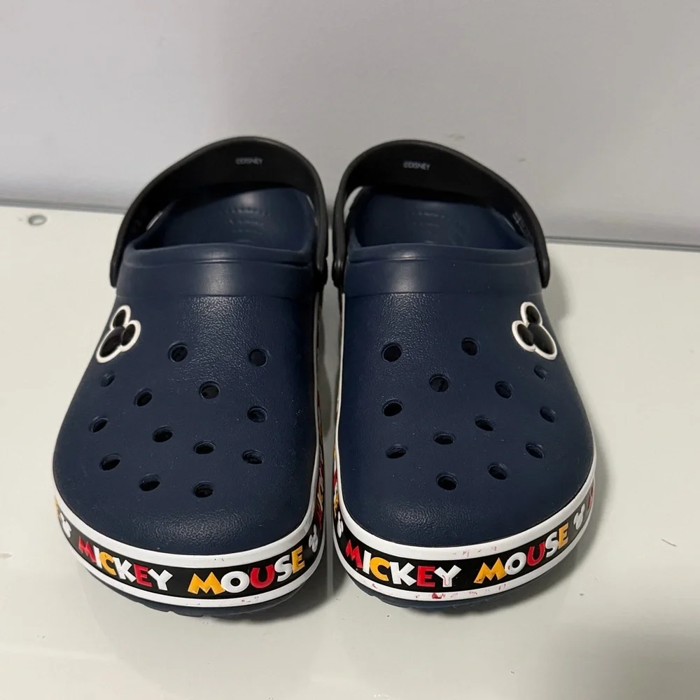 CROCS Navy Mickey Mouse Clogs Men 10/ Women 12 - Picture 2 of 8